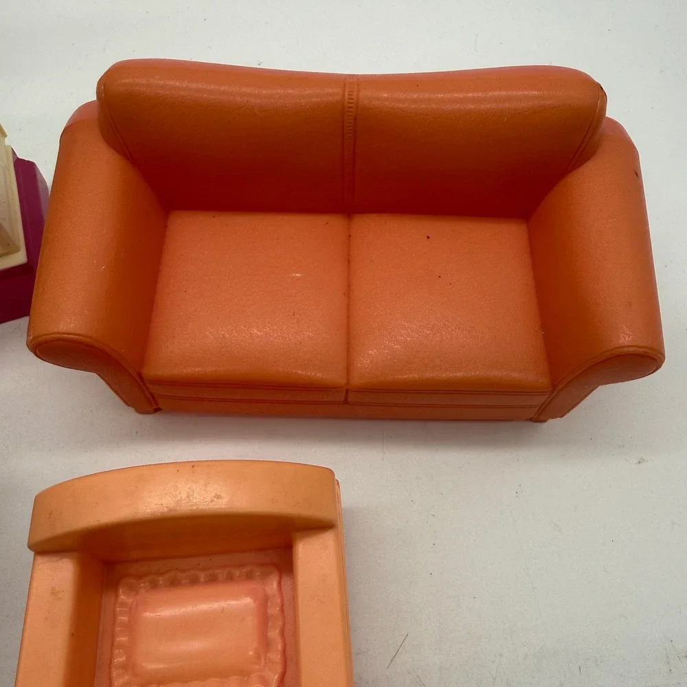 Mixed Dollhouse Furniture Lot Little Tikes Fridge Mattel Sofa Bed Counter Toy